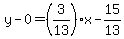 y-0=%283%2F13%29x-15%2F13
