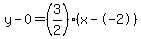 y-0=%283%2F2%29%28x--2%29