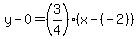 y-0=%283%2F4%29%28x-%28-2%29%29