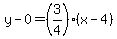y-0=%283%2F4%29%28x-4%29
