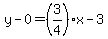 y-0=%283%2F4%29x-3
