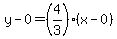 y-0=%284%2F3%29%28x-0%29