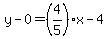y-0=%284%2F5%29x-4