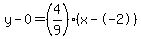 y-0=%284%2F9%29%28x--2%29