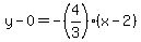 y-0=-%284%2F3%29%28x-2%29