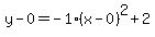 y-0=-1%28x-0%29%5E2%2B2
