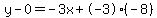 y-0=-3x%2B-3%28-8%29