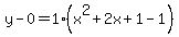 y-0=1%28x%5E2%2B2x%2B1-1%29