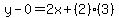 y-0=2x%2B%282%29%283%29