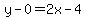 y-0=2x-4