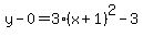 y-0=3%28x%2B1%29%5E2-3