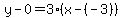 y-0=3%28x-%28-3%29%29