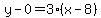 y-0=3%28x-8%29