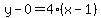y-0=4%28x-1%29