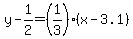 y-1%2F2=%281%2F3%29%28x-3.1%29