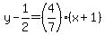 y-1%2F2=%284%2F7%29%28x%2B1%29