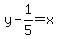 y-1%2F5=x