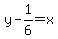 y-1%2F6=x