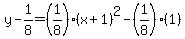 y-1%2F8=%281%2F8%29%28x%2B1%29%5E2-%281%2F8%29%281%29
