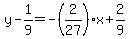 y-1%2F9=-%282%2F27%29x%2B2%2F9