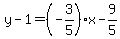 y-1=%28-3%2F5%29x-9%2F5