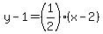y-1=%281%2F2%29%28x-2%29