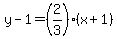 \"y-1=%282%2F3%29%28x%2B1%29\"