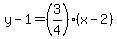 \"y-1=%283%2F4%29%28x-2%29\"