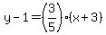 y-1=%283%2F5%29%28x%2B3%29