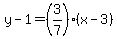 y-1=%283%2F7%29%28x-3%29