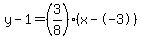 y-1=%283%2F8%29%28x--3%29