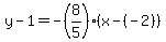 y-1=-%288%2F5%29%28x-%28-2%29%29