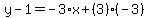 y-1=-3%2Ax%2B%283%29%28-3%29