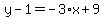 y-1=-3%2Ax%2B9