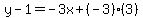 y-1=-3x%2B%28-3%29%283%29