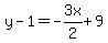 y-1=-3x%2F2%2B9