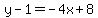 y-1=-4x%2B8