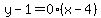 y-1=0%28x-4%29
