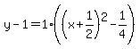 y-1=1%28%28x%2B1%2F2%29%5E2-1%2F4%29