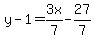 y-1=3x%2F7-27%2F7