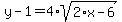 \"y-1=4%2Asqrt%282%2Ax-6%29\"