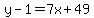 y-1=7x%2B49