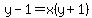 y-1=x%28y%2B1%29