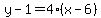 y-1+=+4%28x-6%29