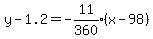 y-1.2=expr%28-11%2F360%29%28x-98%29