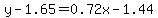 y-1.65=0.72x-1.44%29