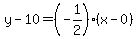 y-10=%28-1%2F2%29%28x-0%29
