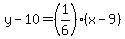 y-10=%281%2F6%29%28x-9%29