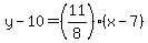 y-10=%2811%2F8%29%28x-7%29