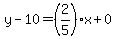 y-10=%282%2F5%29x%2B0